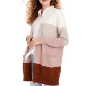 Madewell Ryder Stripe Cardigan In Antique Cream Sz S New